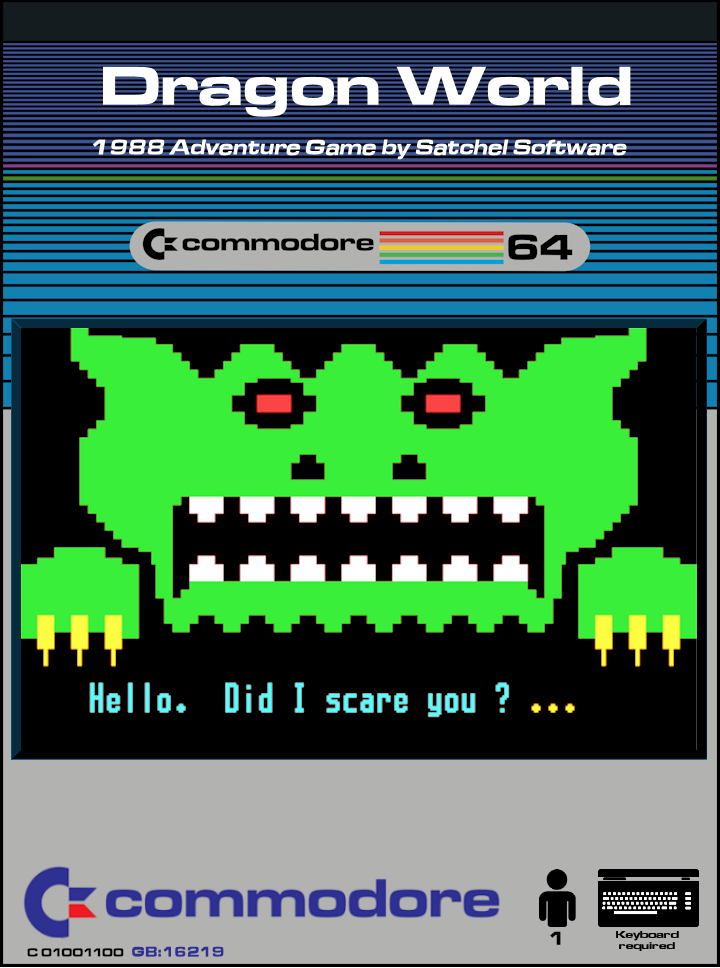 Dragonworld box art for Commodore 64